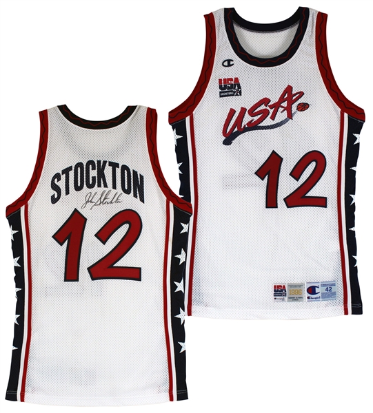 John Stockton Signed Team-Issued Team USA Dream Team II Jersey - Gifted to Shaquille O Neal (Shaq LOA & Beckett/BAS)