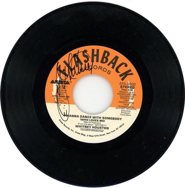 Whitney Houston Signed 45 RPM Single for "Wanna Dance with Somebody" (Epperson/REAL LOA)