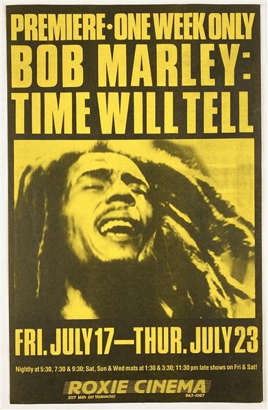 Bob Marley “Time Will Tell” Original Film Premiere Poster 