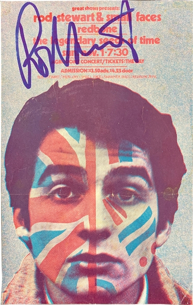 Rod Stewart RARE Early 5.5" x 8.5" Vintage Concert Handbill for Faces :: Nov 1, 1970 in Vancouver, Canada (Beckett/BAS)