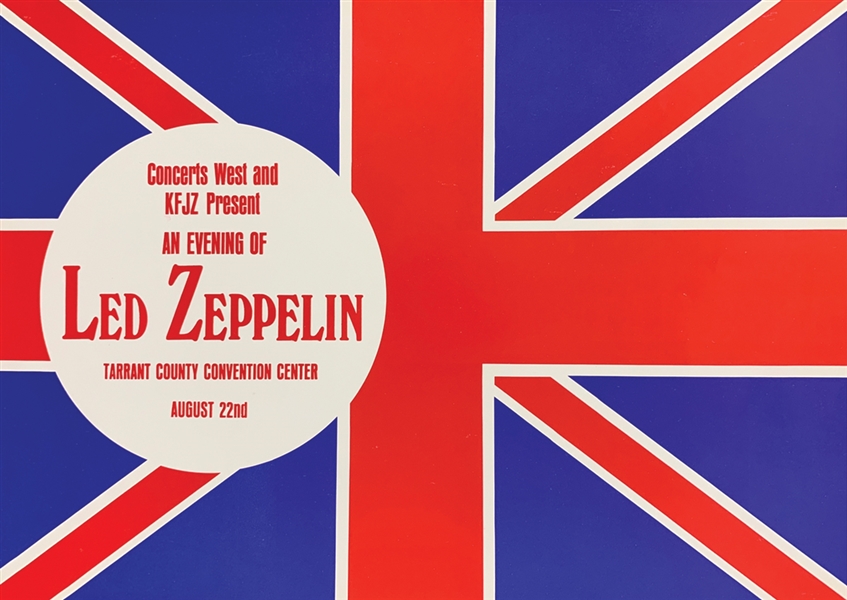Led Zeppelin Vintage Concert Handbill :: August 22, 1970 - Tarrant County Convention Center :: Fort Worth, TX