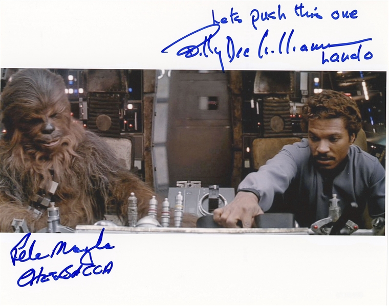 Star Wars: Mayhew & Williams “Chewbacca & Lando Calrissian” 10” x 8” Signed Photo from “The Empire Strikes Back” (Beckett/BAS Guaranteed) 