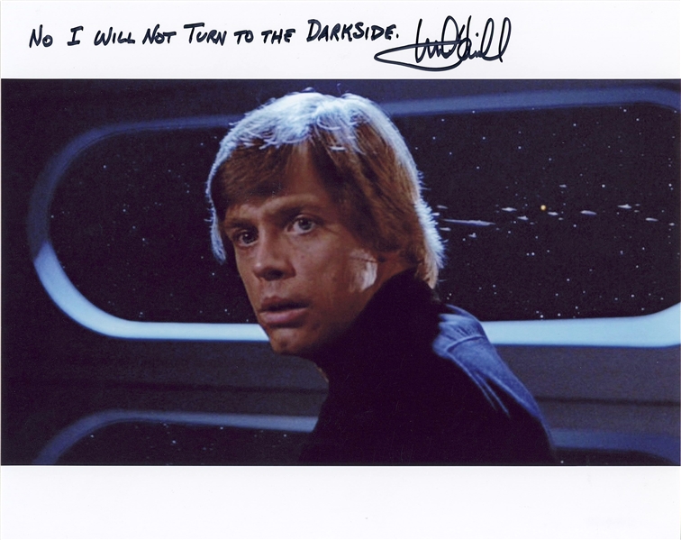 Star Wars: Mark Hamill With Great “Darkside” Quote Signed 10” x 8” Photo from “The Empire Strikes Back” (Beckett/BAS Guaranteed)