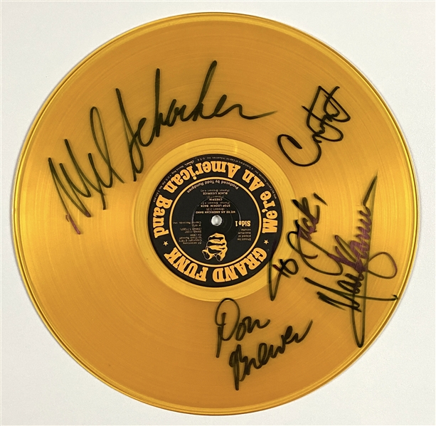 Grand Funk Railroad In-Person Group Signed “We’re an American Band” Yellow Vinyl Record (4 Sigs) (John Brennan Collection) (BAS Guaranteed)
