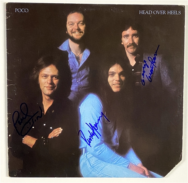 Poco Group Signed In Person “Head Over Heels” Record Album (3 Sigs) (John Brennan Collection) (Beckett/BAS Guaranteed)