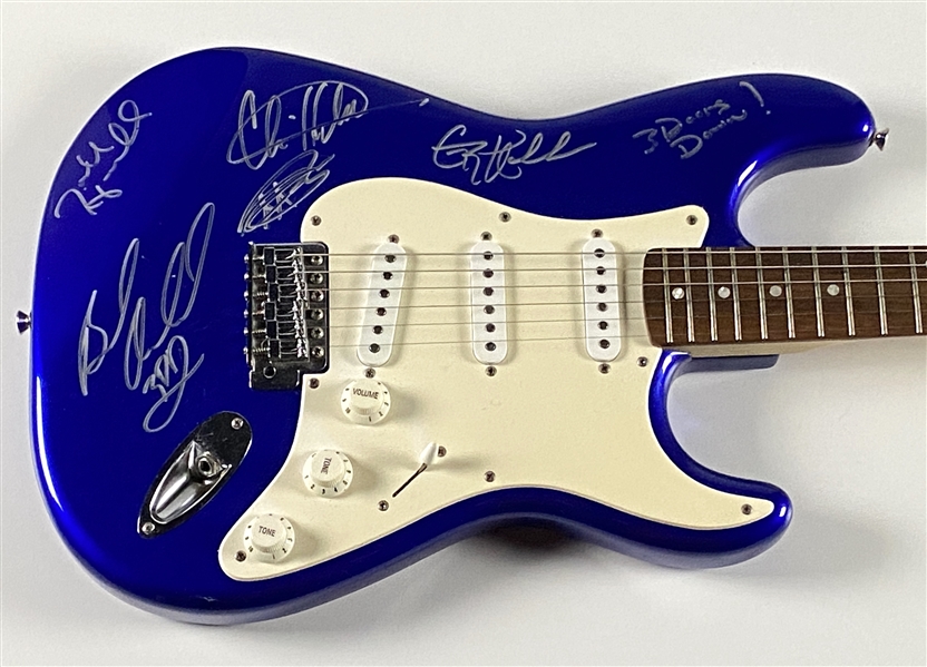Three Doors Down Group Signed Stratocaster-Style Electric Guitar (5 Sigs) (Beckett/BAS Authentication)