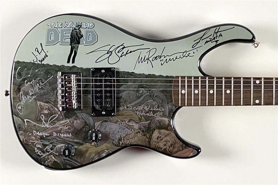 Walking Dead Cast-Signed Electric Guitar (11 Sigs) (Beckett/BAS Authentication)