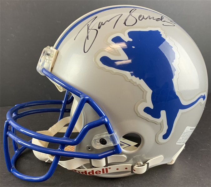 Barry Sanders Signed Detroit Lions PROLINE Full Sized Game Model Helmet (Beckett/BAS COA)