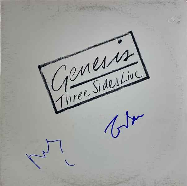 Genesis: Mike Rutherford and Tony Banks Signed "Three Sides Live" Album Cover (Beckett/BAS Guaranteed)