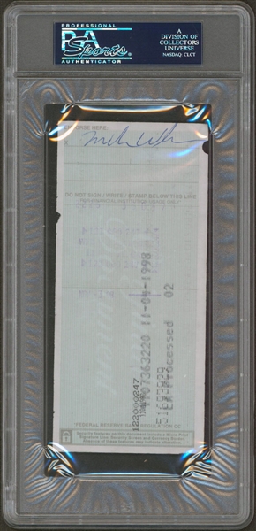 Wilt Chamberlain Handwritten & Signed Personal Bank Check (PSA/DNA Encapsulated)