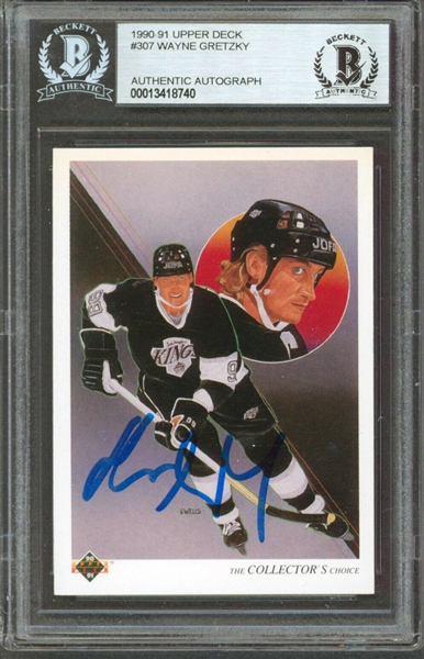 Wayne Gretzky Signed 1990-91 Upper Deck Collectors Choice Hockey Card (Beckett/BAS Encapsulated)