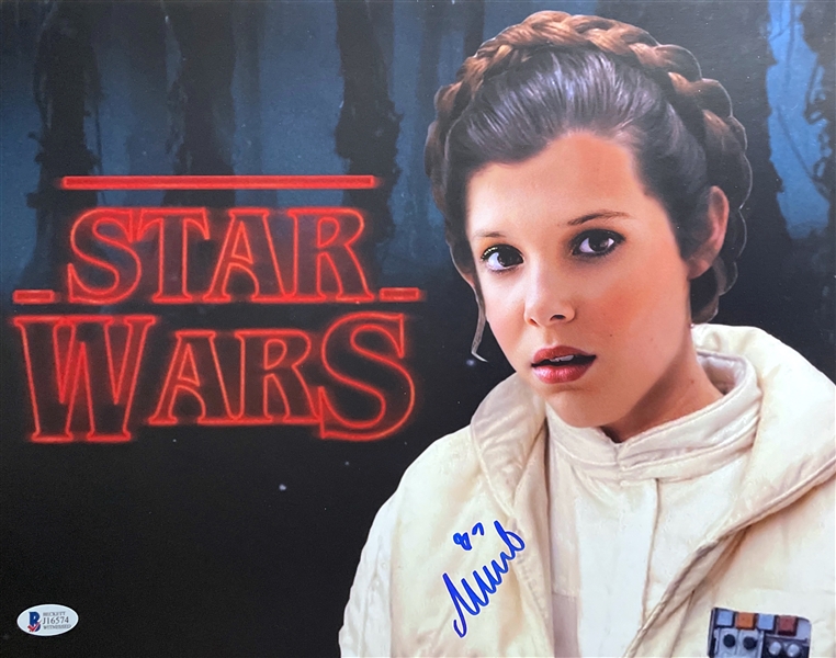 Millie Bobby Brown Signed 11" x 14" Star Wars Photo (BAS COA)