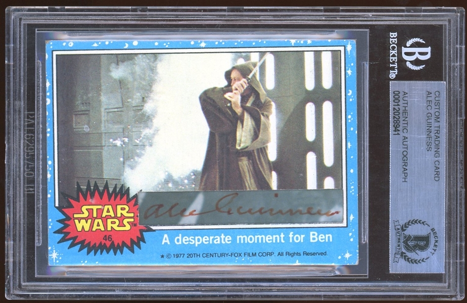 Star Wars: Alec Guinness Signed CUSTOM Star Wars Trading Card (BAS Encapsulated)