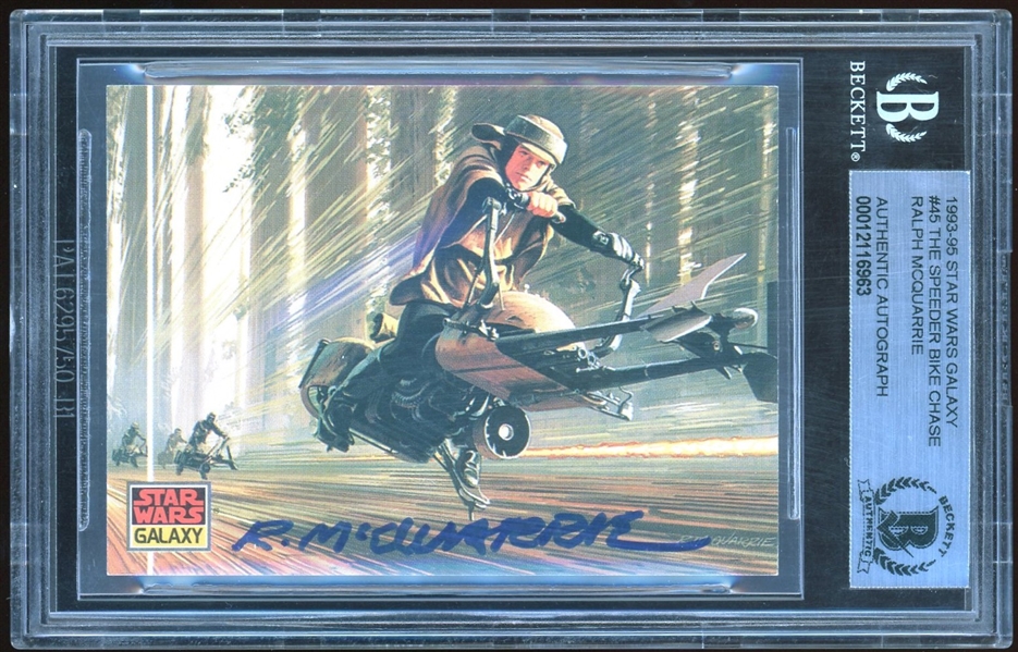 Star Wars: Ralph McQuarrie Signed 1993-95 Star Wars Trading Card #45 (BAS Encapsulated)