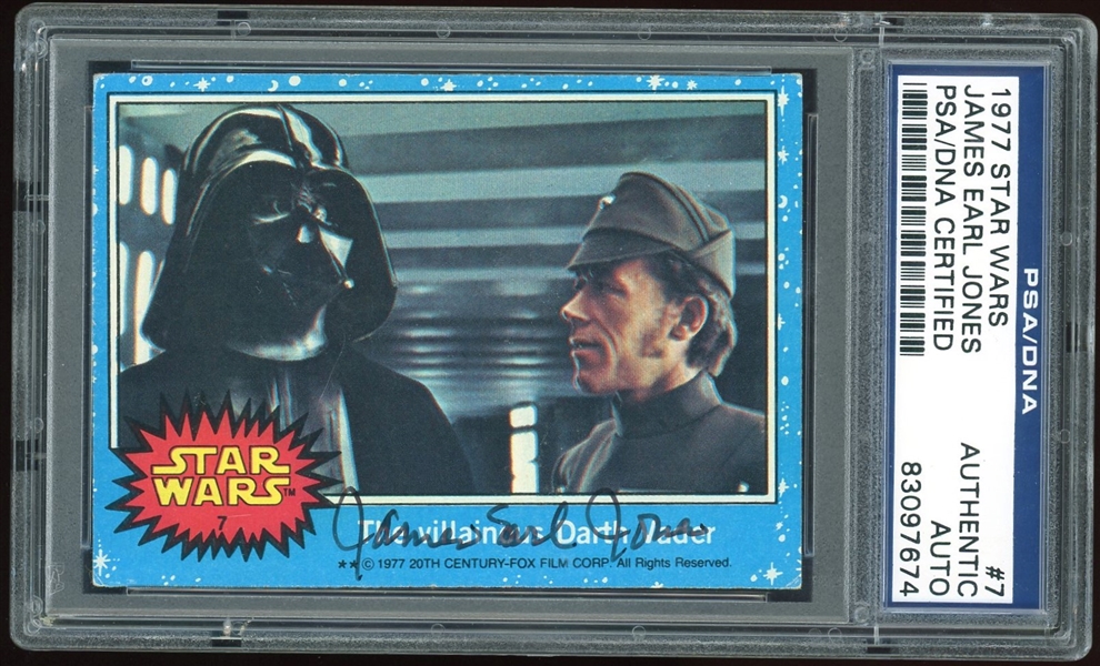 Star Wars: James Earl Jones Signed 1977 Star Wars Trading Card #7 (PSA Encapsulated)