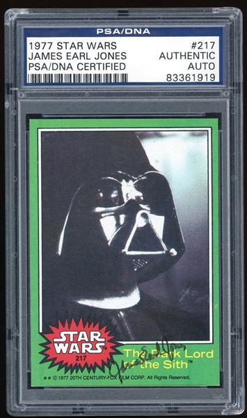 Star Wars: James Earl Jones Signed 1977 Star Wars Trading Card #217 (PSA Encapsulated)