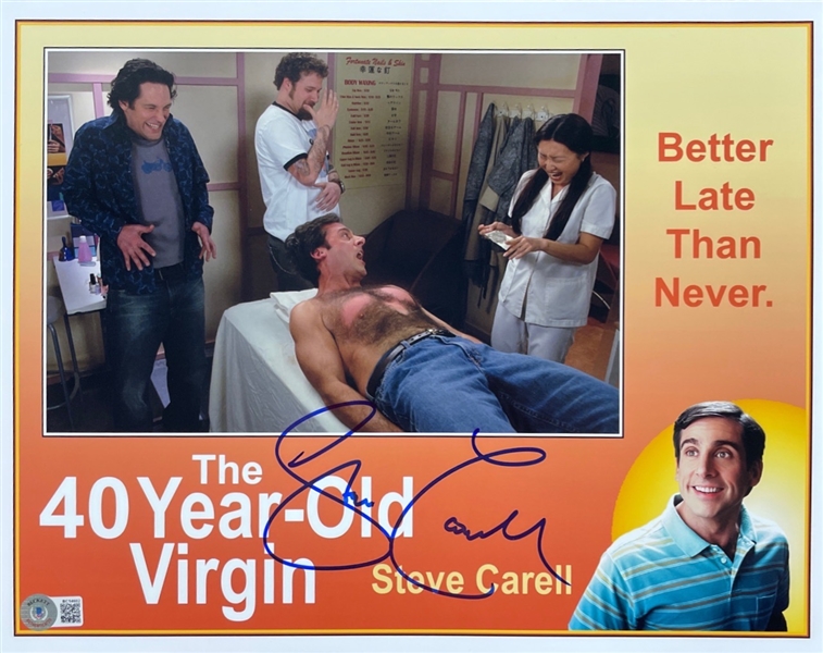 Steve Carell Signed 11" x 14" "The 40-Year-Old Virgin" Mini Movie Poster (BAS Sticker)