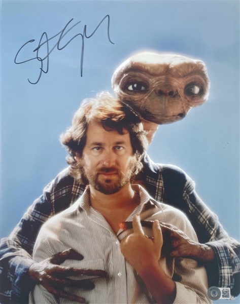 Steven Spielberg Signed 11" x 14" "E.T" Photo (BAS Sticker)