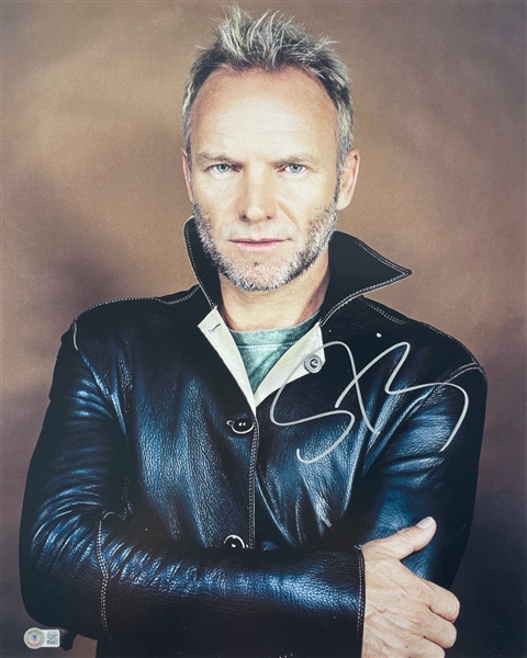 Sting Signed 16" x 20" Photo (BAS Sticker)