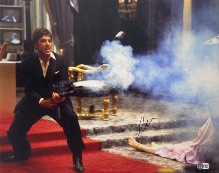 Al Pacino Signed 16" x 20" Scarface Poster (BAS Sticker)
