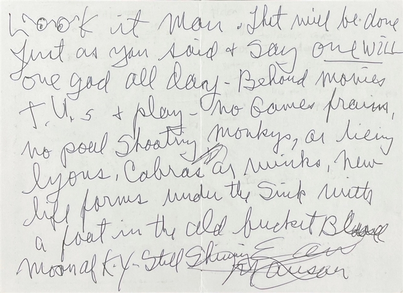 Charles Manson Handwritten and Signed Greeting Card (JSA)
