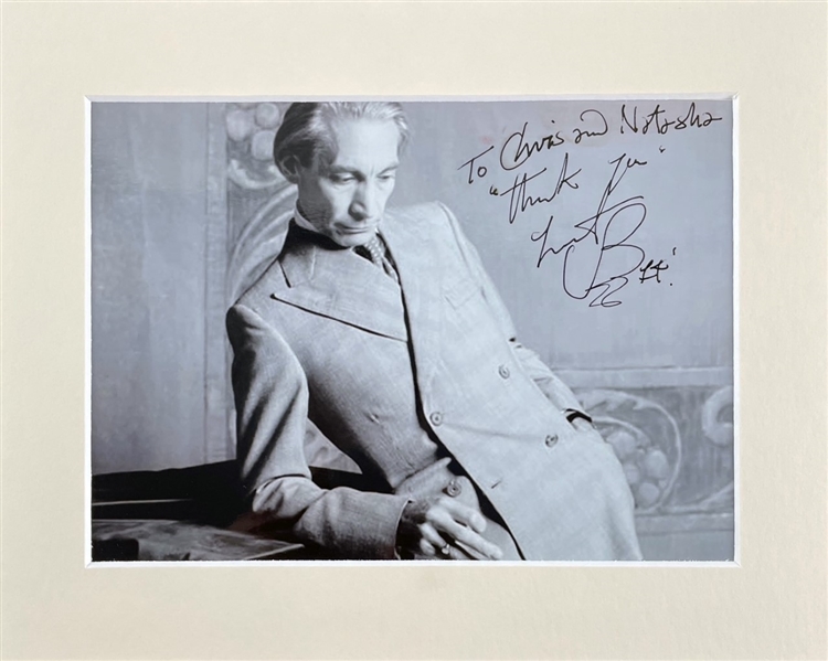 Charlie Watts Signed & Inscribed B&W Photograph (Beckett/BAS Guaranteed)