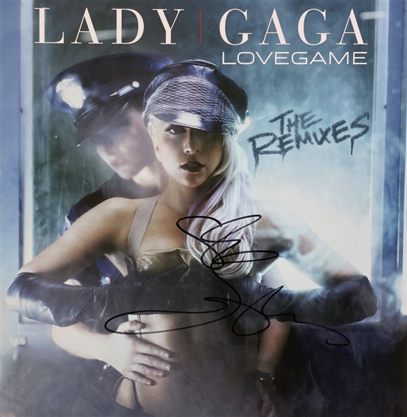 Lady Gaga Signed "LoveGame" Album Cover (BAS LOA)