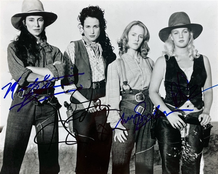 BAD GIRLS: Drew Barrymore, Madeline Stowe, Andie Macdowell, and Mary Stewart Masterson Signed Photograph (Beckett/BAS Guaranteed)
