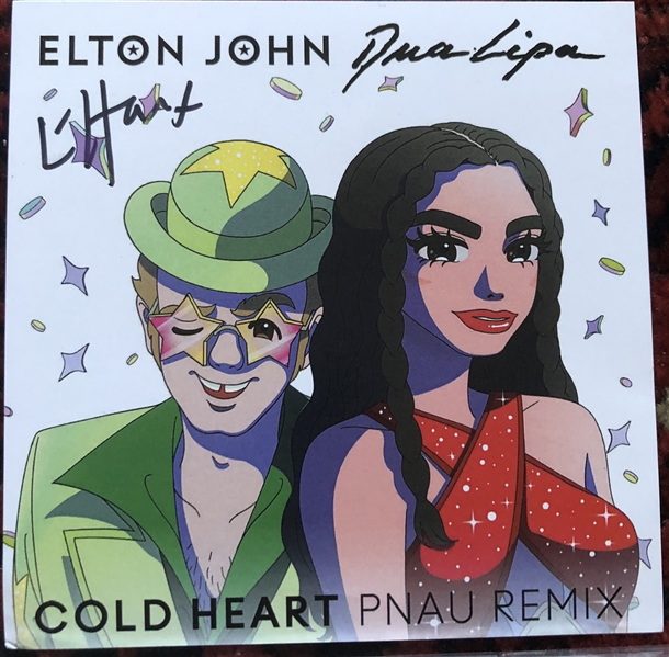 Elton John Signed 4.75" x 4.75" CD Cover Print for "Cold Heart" Remix (JSA Guaranteed)