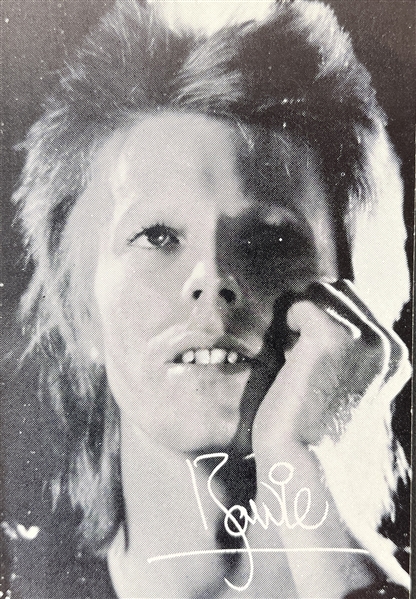David Bowie Vintage Signed Sheet Used to Create Bowie's 1972 Fan Club Membership Card! (Beckett/BAS LOA)