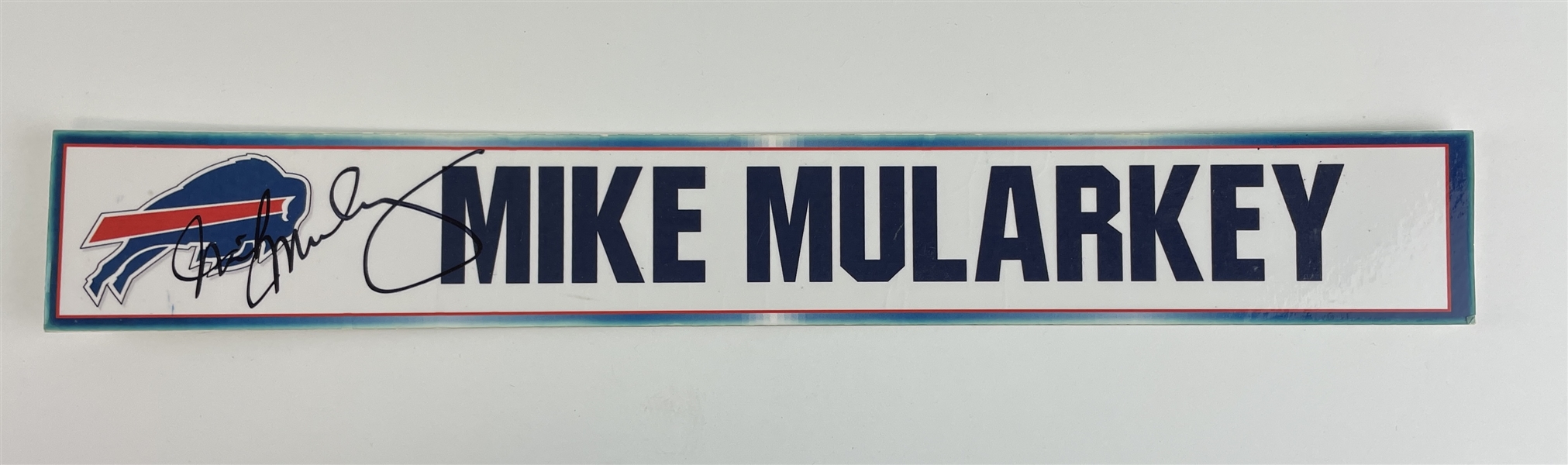 NFL : Autographed Mike Mularkey Buffalo Bills Locker Nameplate (JSA COA)(Coach Mike Mularkey Collection)