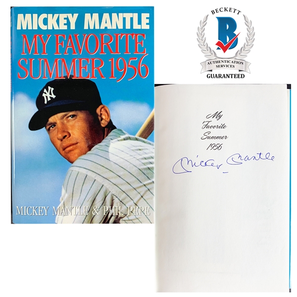 Mickey Mantle Signed Hardcover First Edition Book: "My Favorite Summer 1956" (Beckett/BAS Guaranteed)
