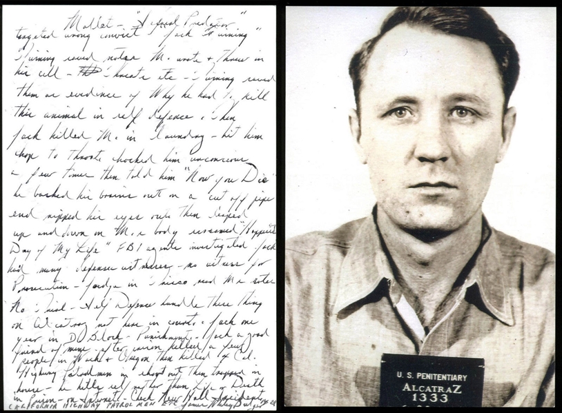 Whitey Bulger Handwritten & Signed Note on Fellow Inmate Walter Mollett Mugshot! (BAS/Beckett)