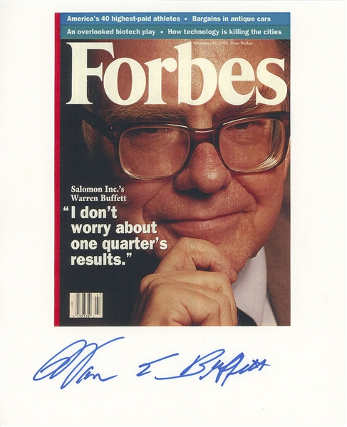 Warren Buffett Signed 8” x 10” Photo of “Forbes” Cover (Beckett/BAS Guaranteed) 