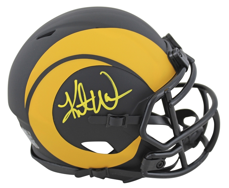 Rams Kurt Warner Authentic Signed Eclipse Speed Mini Helmet (Beckett COA)