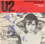 U2 Group Signed "Two Hearts Beat as One" Record Album Single Release (Epperson/REAL LOA)