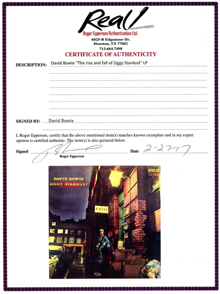 David Bowie Boldly Signed The Rise & Fall of Ziggy Stardust Record Album in Custom Framed Display (JSA LOA & Epperson/REAL LOA)