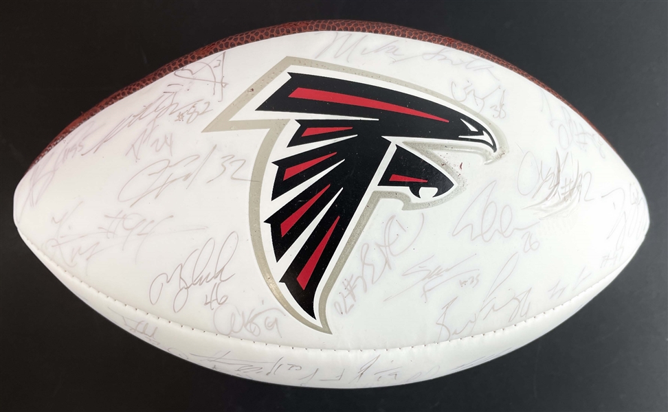 NFL : Mike Mularkeys Personal Autographed 2008 Atlanta Falcons Team Signed Football (Coach Mike Mularkey Collection)