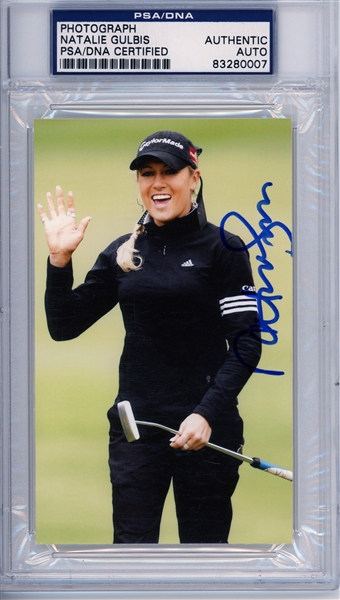 Lot of 4 LPGA Stars Gulbis & Thompson Encapsulated & Autographed Photos 7 1/4" x 4"