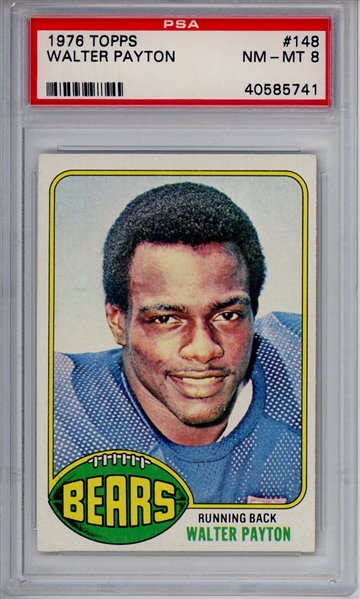 1976 Topps #148 Walter Payton Rookie Card, NM-MT 8! (PSA Encapsulated) 