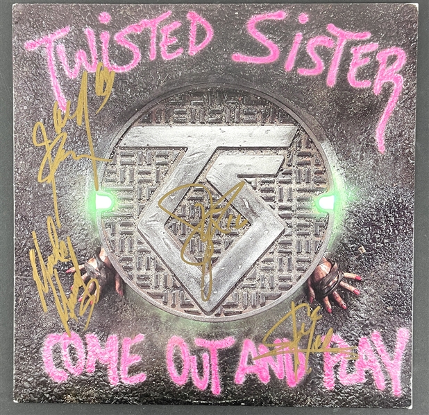 Twisted Sister : Snider, Mendoza, French, and Ojeda Signed Album Cover (BAS Guaranteed)