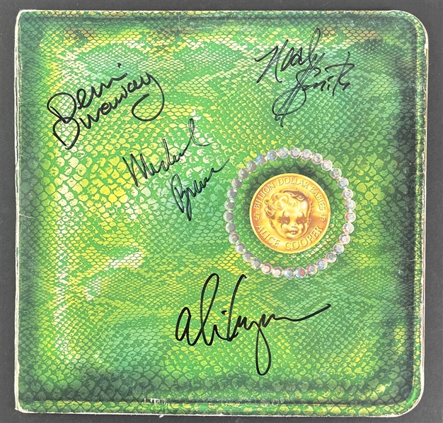 Alice Cooper : Cooper, Smith, Bruce, and Dunaway Signed Album Cover (BAS Guaranteed)
