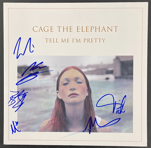 Cage The Elephant : Group Signed "Tell Me Im Pretty" Album Cover (BAS Guaranteed)
