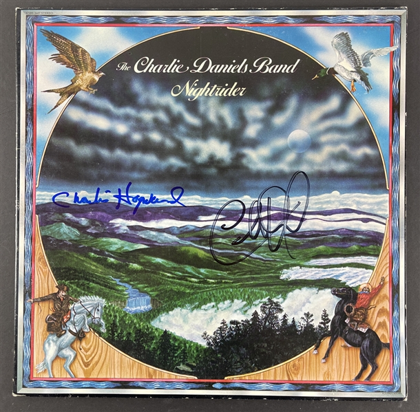 The Charlie Daniels Band : Charlie Daniels & Charlie Hayward Signed Album Cover (BAS Guaranteed)