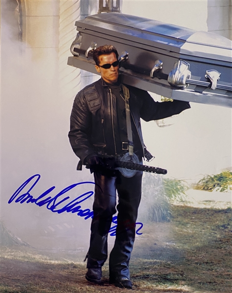Arnold Schwarzenegger In-Person Signed 11" x 14" Color Photograph as The Terminator (Beckett/BAS Guaranteed)