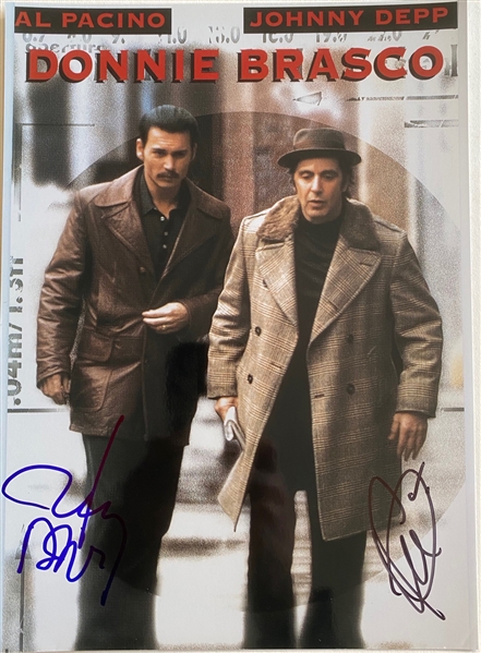 DONNIE BRASCO: Johnny Depp & Al Pacino Signed 11" x 14" Color Photograph (JSA)