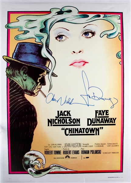 "Chinatown" Full Sized 27" x 41" Movie Poster, signed by Jack Nicholson and Faye Dunaway (JSA)