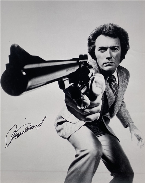 Clint Eastwood In-Person Signed 11" x 14" B&W Photograph as "Dirty Harry" (JSA)