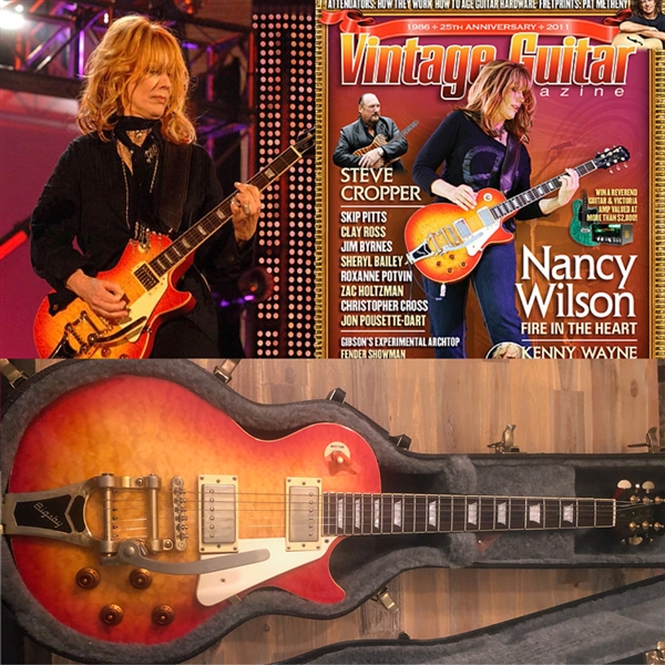 Heart: Nancy Wilson Personally Owned & Stage Used Epiphone Les Paul Guitar - Matched to Several Concerts & Vintage Guitar Magazine Cover!