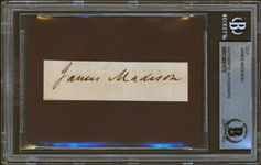 President James Madison Superb Signed Document Segment (Beckett/BAS Encapsulated)
